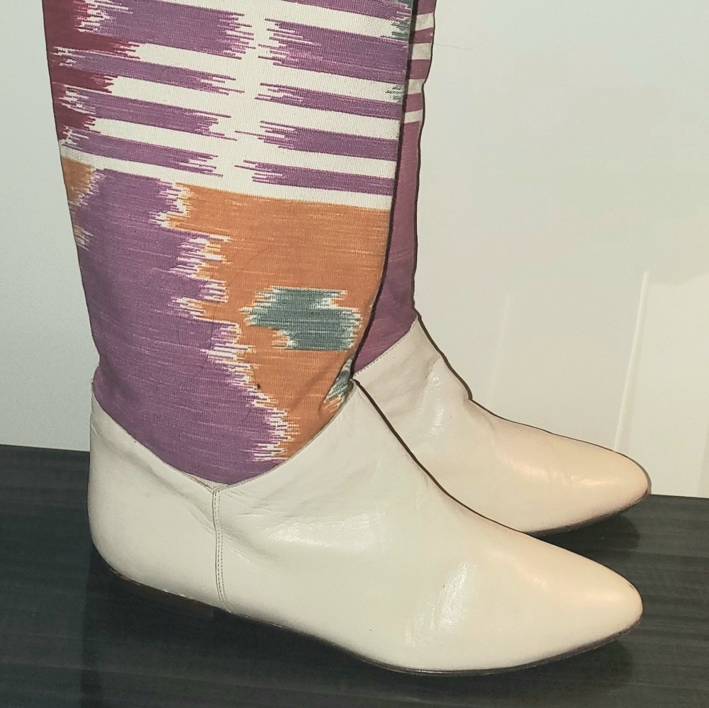 Two City Kids Off White Leather Boots 7,5 Italy